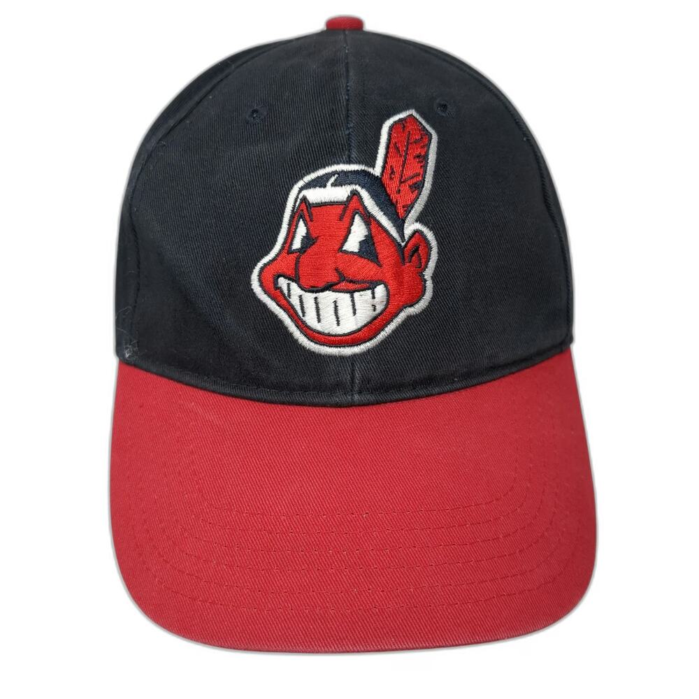 Cleveland Indians MLB Fan Favorite Baseball Cap Black Red One Size Chief Wahoo